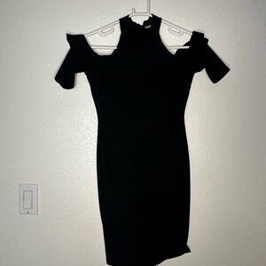 Elegant Black Cold Shoulder Dress